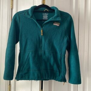 Green front zipper fleece